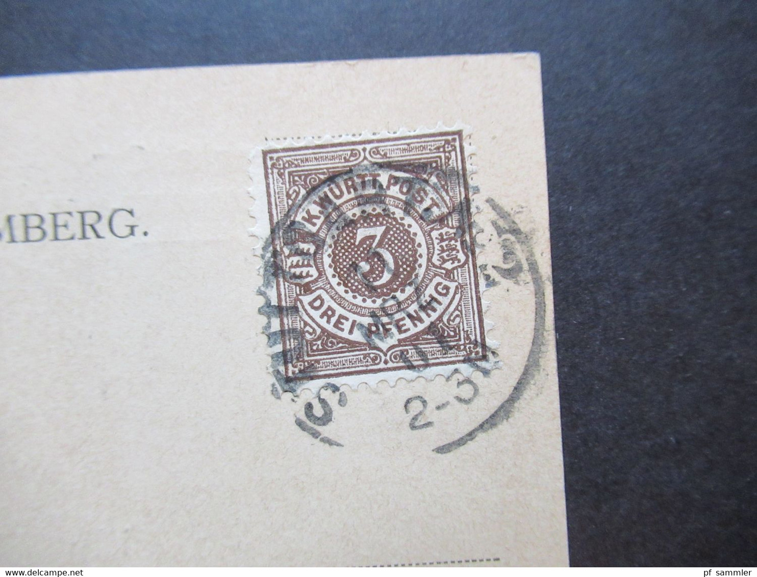 AD Württemberg 1901 Bedruckte PostkarteE. Heyge & Co. Mechanische Tricotwaren Fabrik  Empfang Der Wertsendung - Brieven En Documenten