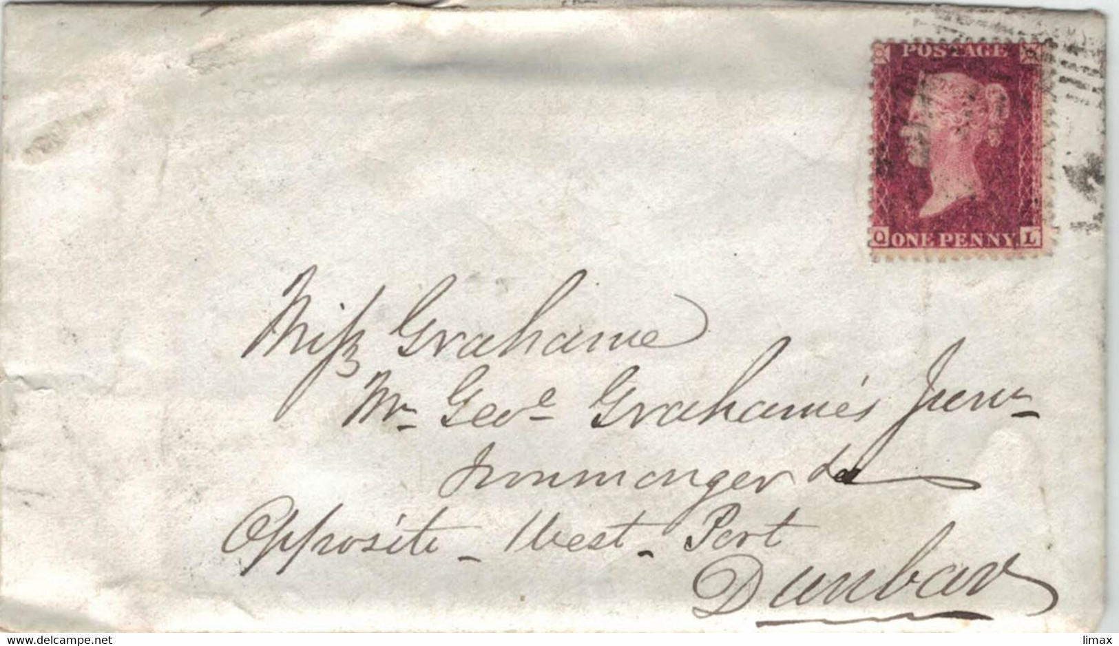 Brief Penny Red Q L > Dunbar 1860 - Lettres & Documents