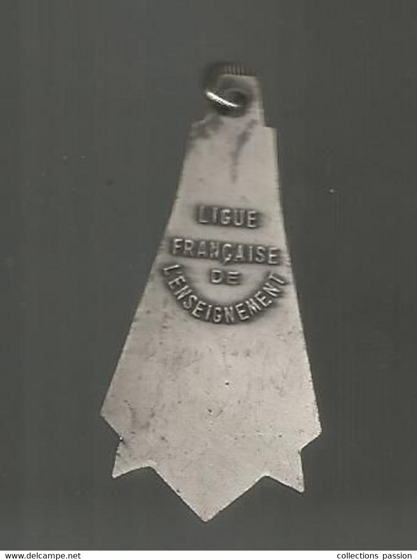 Médaille , Sports , TENNIS DE TABLE,, USEP, Ligue Française De L'enseignement, 11 Gr., 50 X 25 Mm,  2 Scans - Table Tennis