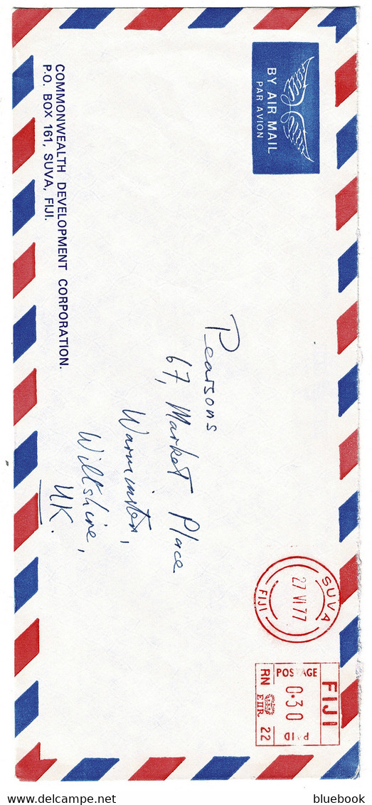 Ref 1545 - 1977 Fiji Airmail Cover With Meter Mark Postmark - Fiji (1970-...)