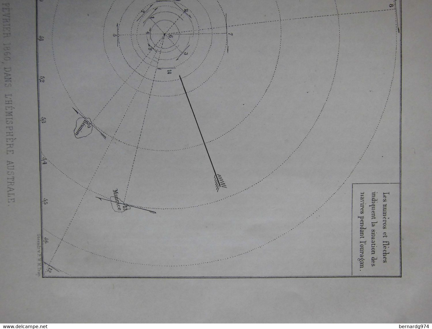 Madagascar Réunion Maurice : « Direction De L’Ouragan De Février 1860 » Par Pollen - Geographical Maps