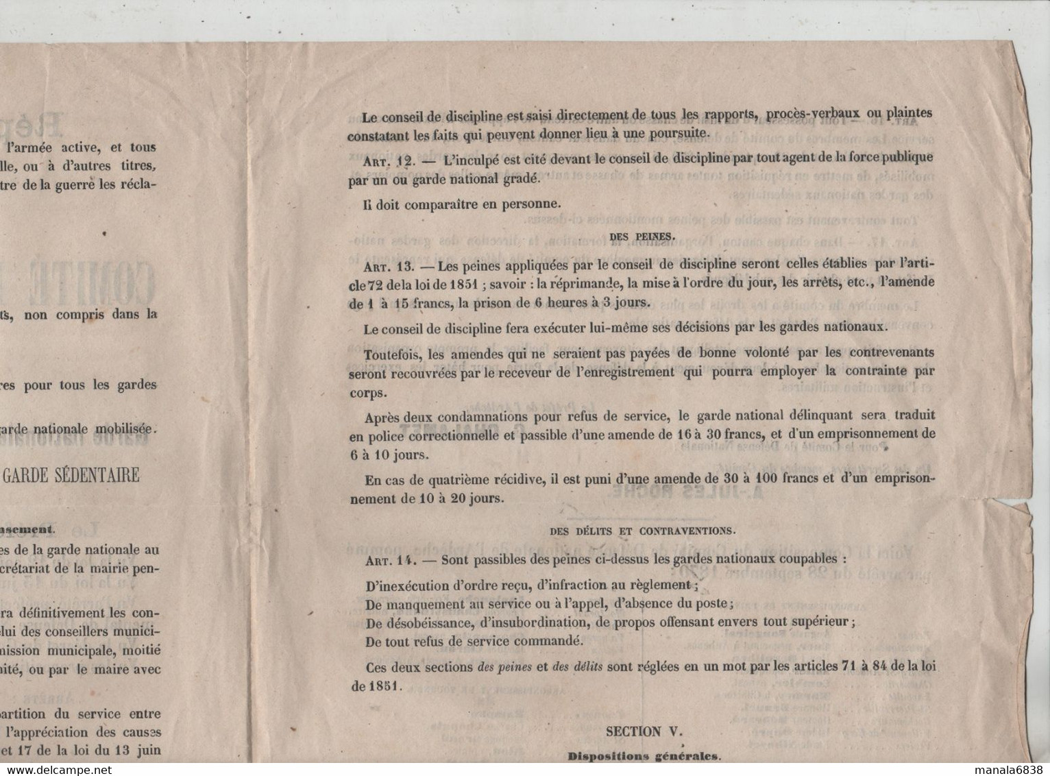Comité Défense Nationale 1870 Instructions Garde Nationale Ardèche Liste Privas Largentière Tournon - Documenti