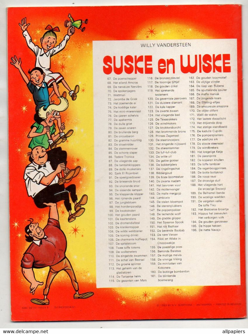 Suske En Wiske Het Onbekende Eiland Par Vandersteen - Presto Print De 1983 - D/1983/0034/61 - Suske & Wiske