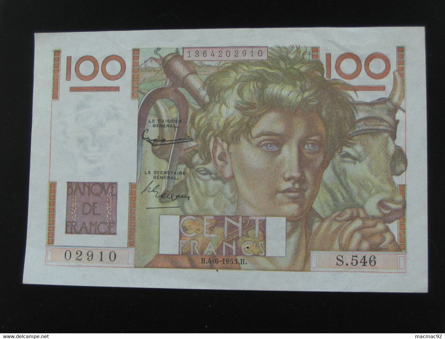 100 Francs JEUNE PAYSAN - 4-6-1953   **** EN ACHAT IMMEDIAT **** - 100 F 1945-1954 ''Jeune Paysan''