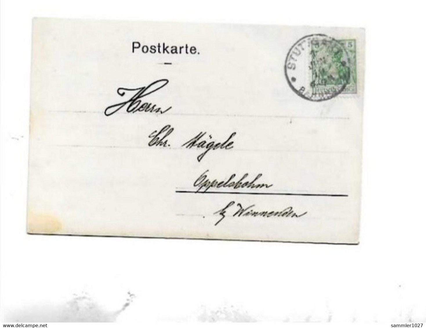 Karte Aus Stuttgart Nach Oppelbohm 1910 - Storia Postale