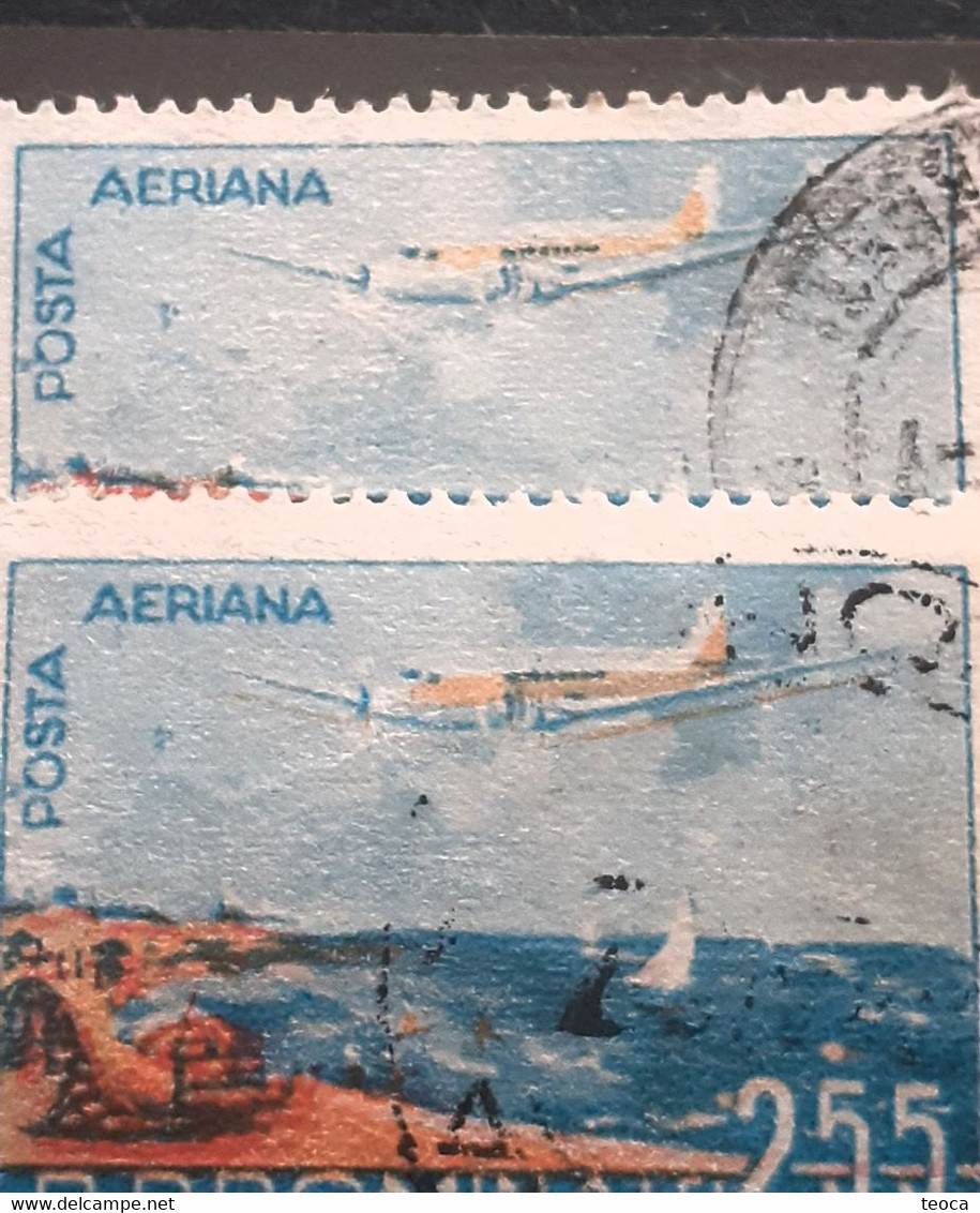 Errors Romania 1956 Mi 1629 Printed With  Misplaced Image Fly Aviation TURISME Used - Variedades Y Curiosidades