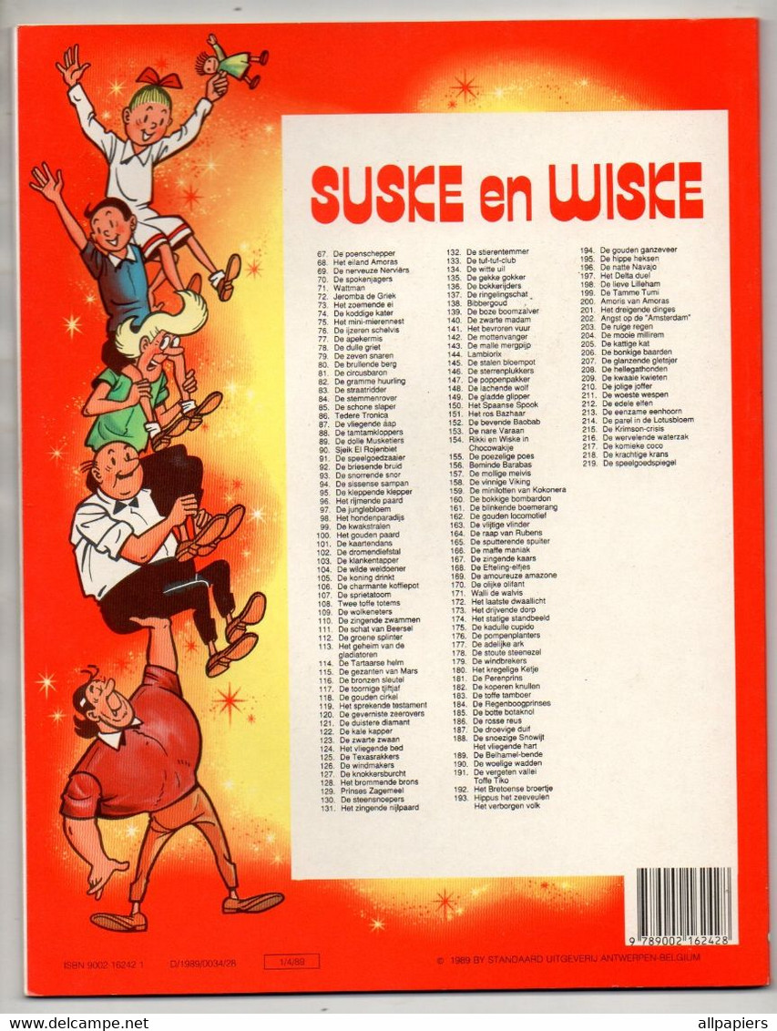 Suske En Wiske N°219 De Speelgoedspiegel Par Vandersteen - Standaard Uitgeverij De 1989 - D/1989/0034/28 - 1/4/89 - Suske & Wiske