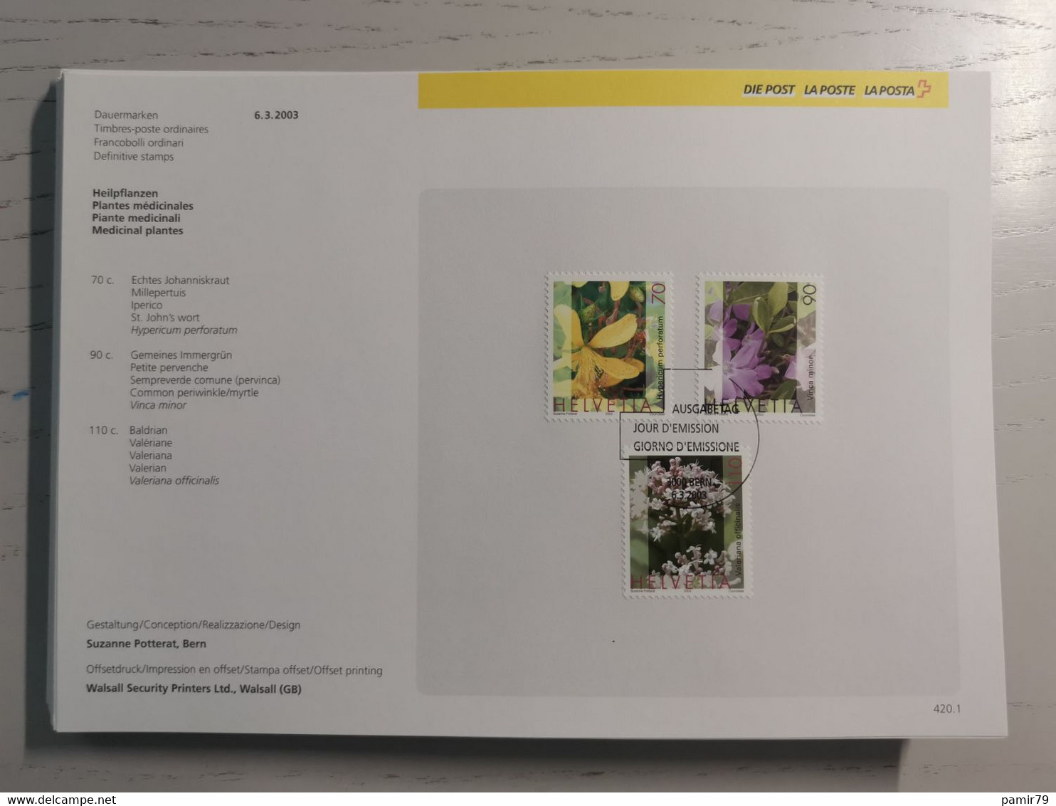 2003 Sammelblatt Heilpflanzen Nr: 420.1 - Autres & Non Classés