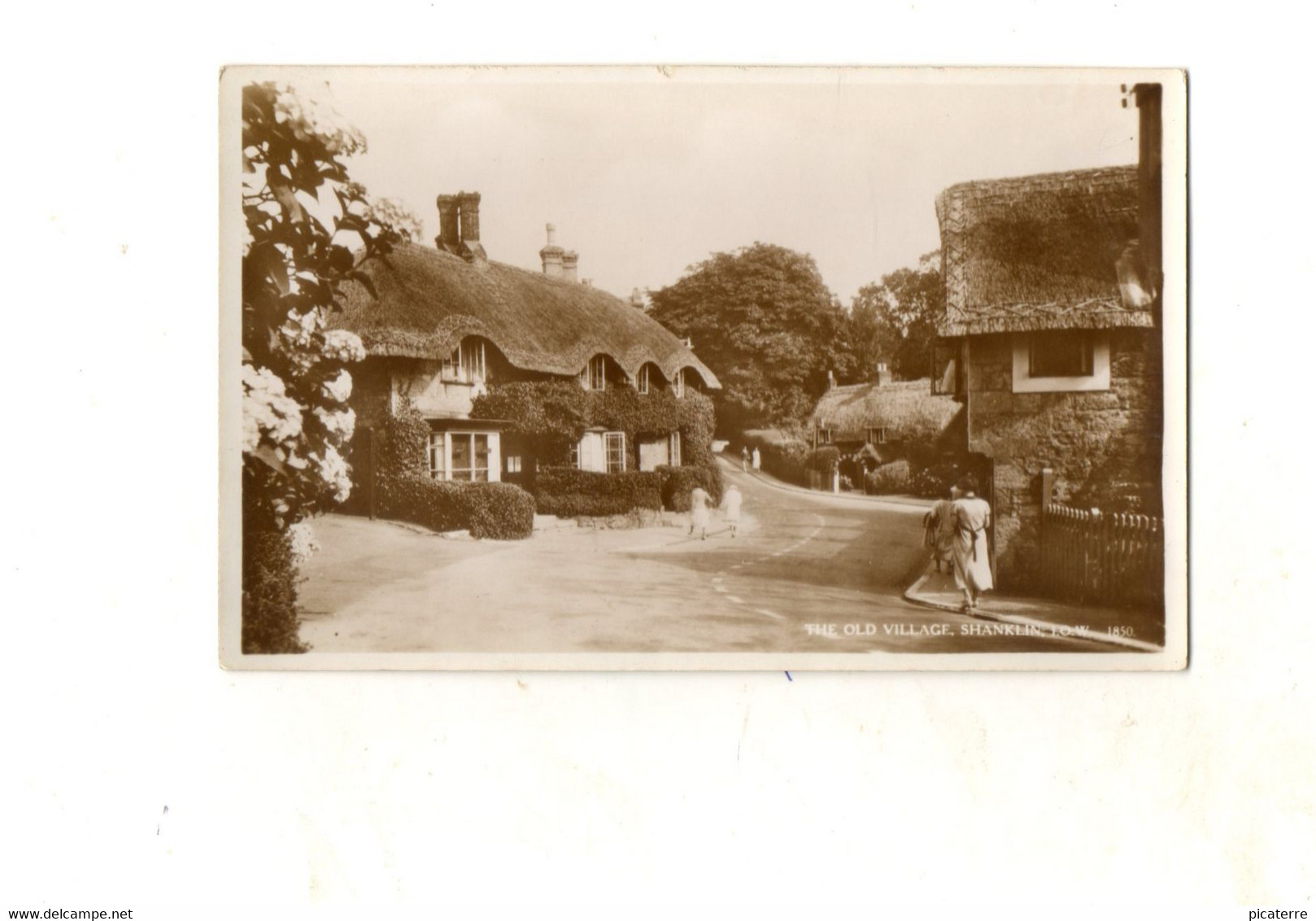 The Old Village, Shanklin, I.O.W.(Real Photo-S & E Hastings  1850) Thatch Roofs - Shanklin