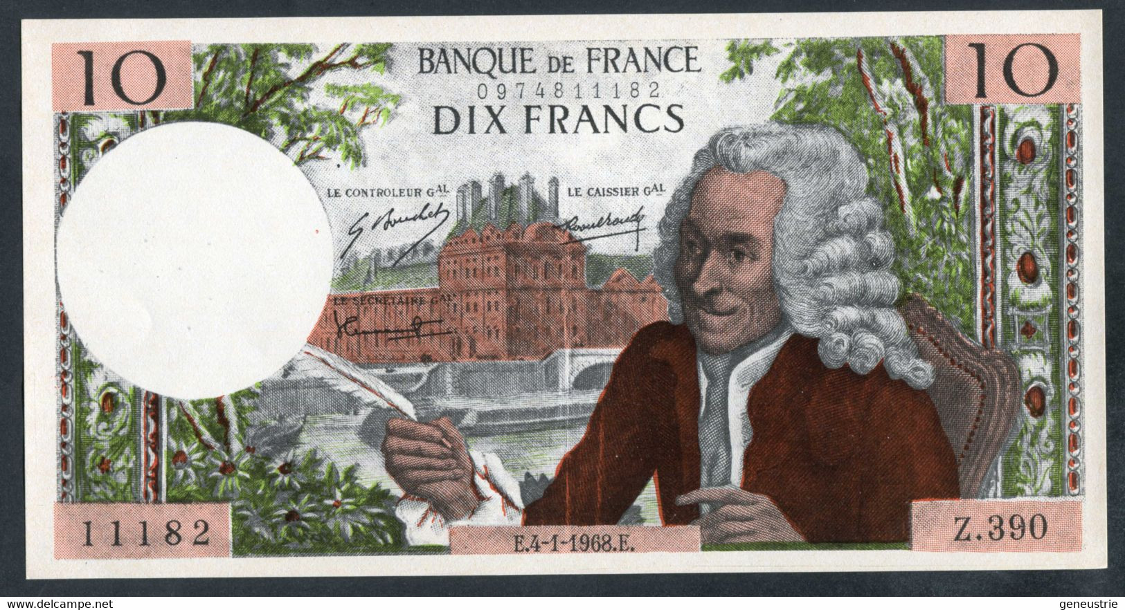 Grand Billet Neuf (10Fr Voltaire) Specimen à Usage Publicitaire - Années 60 - School Bank Note - Specimen