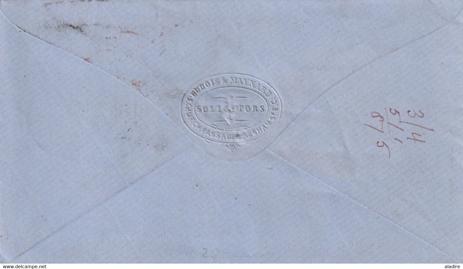 1867 -  London Paid Cover To Paris, France - Entry Through Calais - PD - Marcophilie