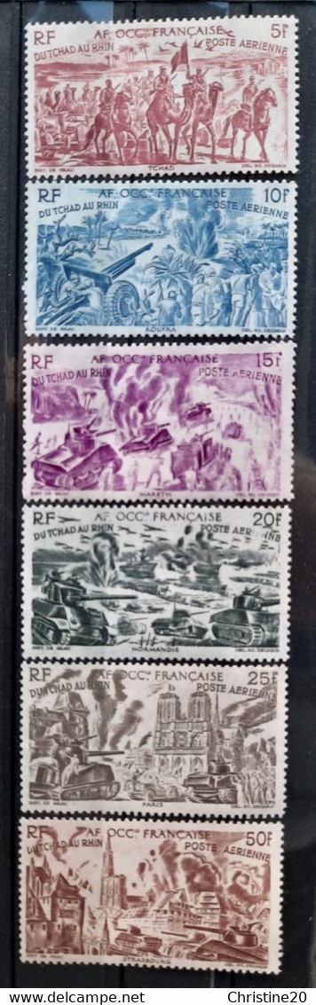 France Grandes Séries Coloniales 1946 Tchad Au Rhin A.O.F. PA 5/10  (*)TB Cote 14€ - 1946 Tchad Au Rhin