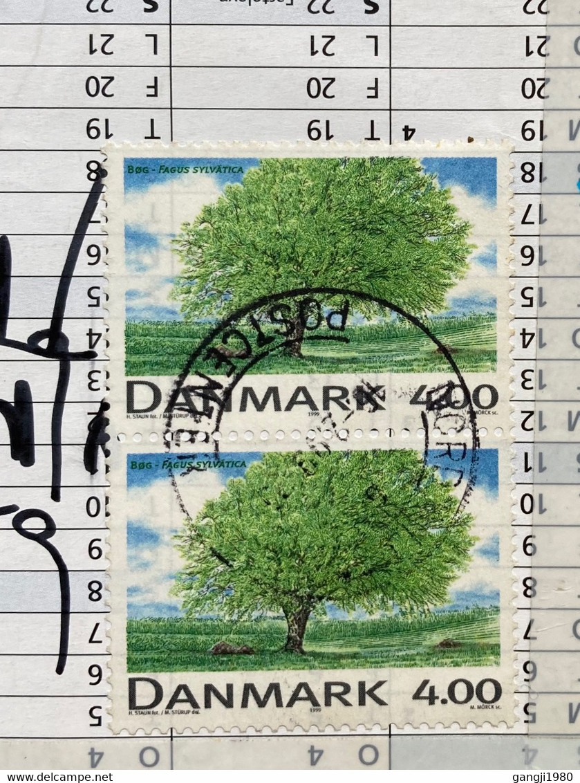 DENMARK 2002, TREE, NATURE ,VIGNETTE ECOMIQUE GREEN LABEL,5 STAMPS USED COVER TO INDIA - Cartas & Documentos