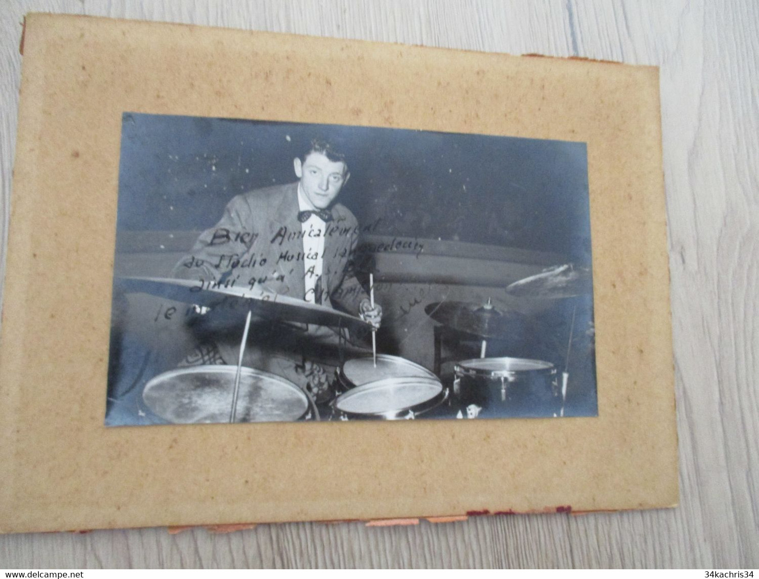 Photo Originale Dédicacée Batteur Chez Asba Batterie Campion RENE TINEZ - Signed Photographs