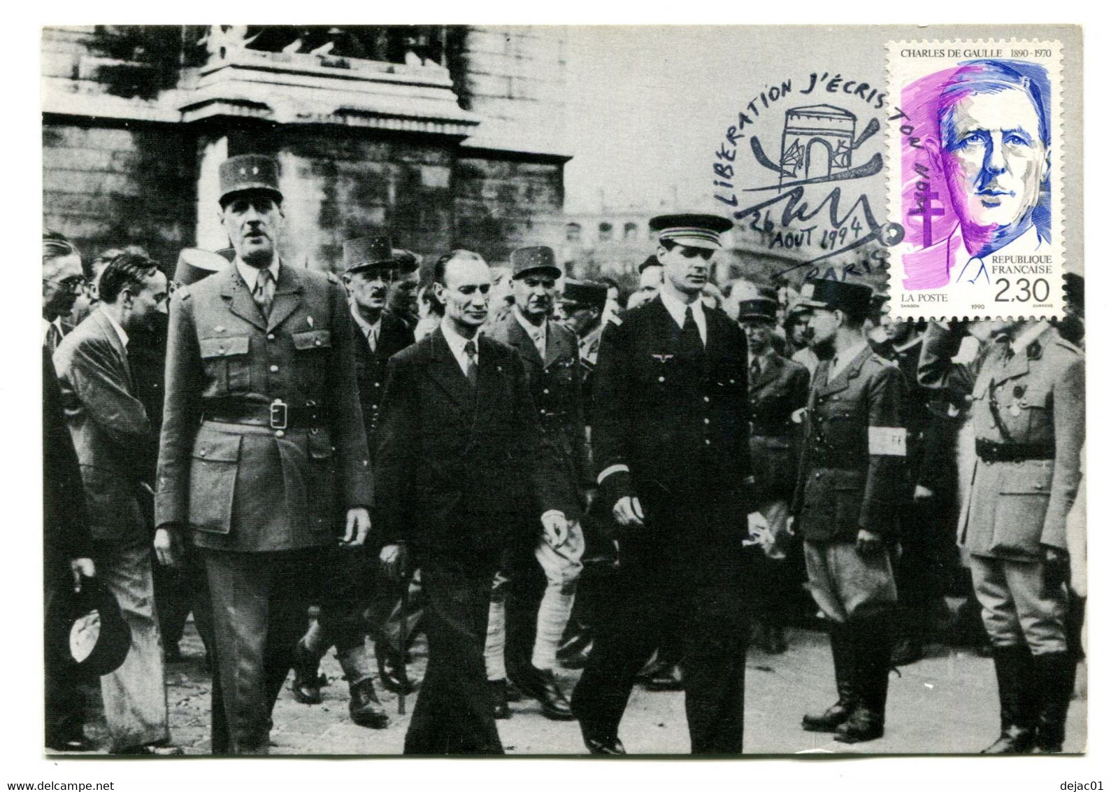 Thème Général De Gaulle - Carte Postale Libération De Paris Avec BT Paris - R 6105 - De Gaulle (General)