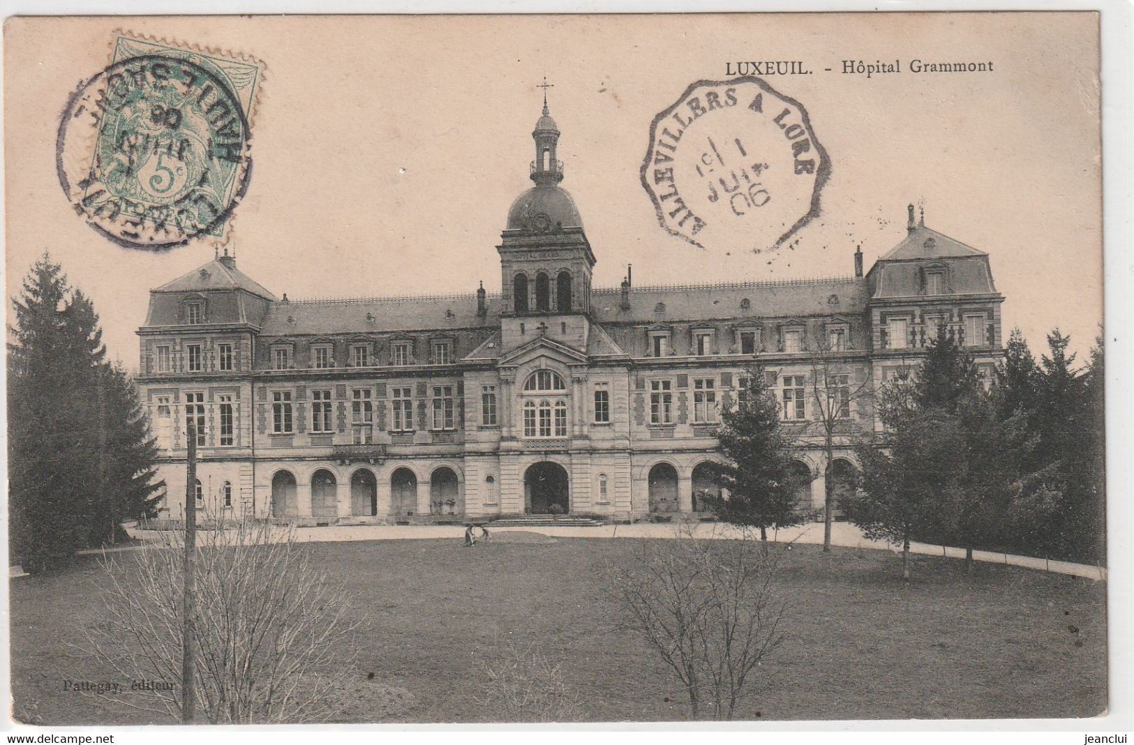 LUXEUIL - HOTEL GRAMMONT . OBLIT CONVOYEUR De " AILLEVILLERS A LURE " Du  1 JUIN 1906 SUR RECTO - Luxeuil Les Bains