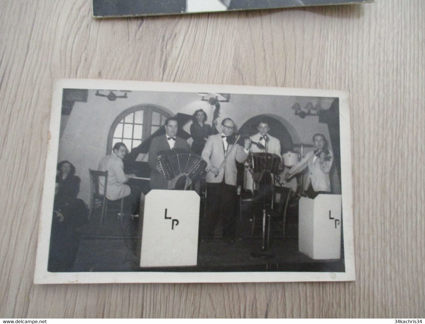Photo Originale Format Carte Photo Orchestre Musette  Jazz?  LP à Déterminer - Photos