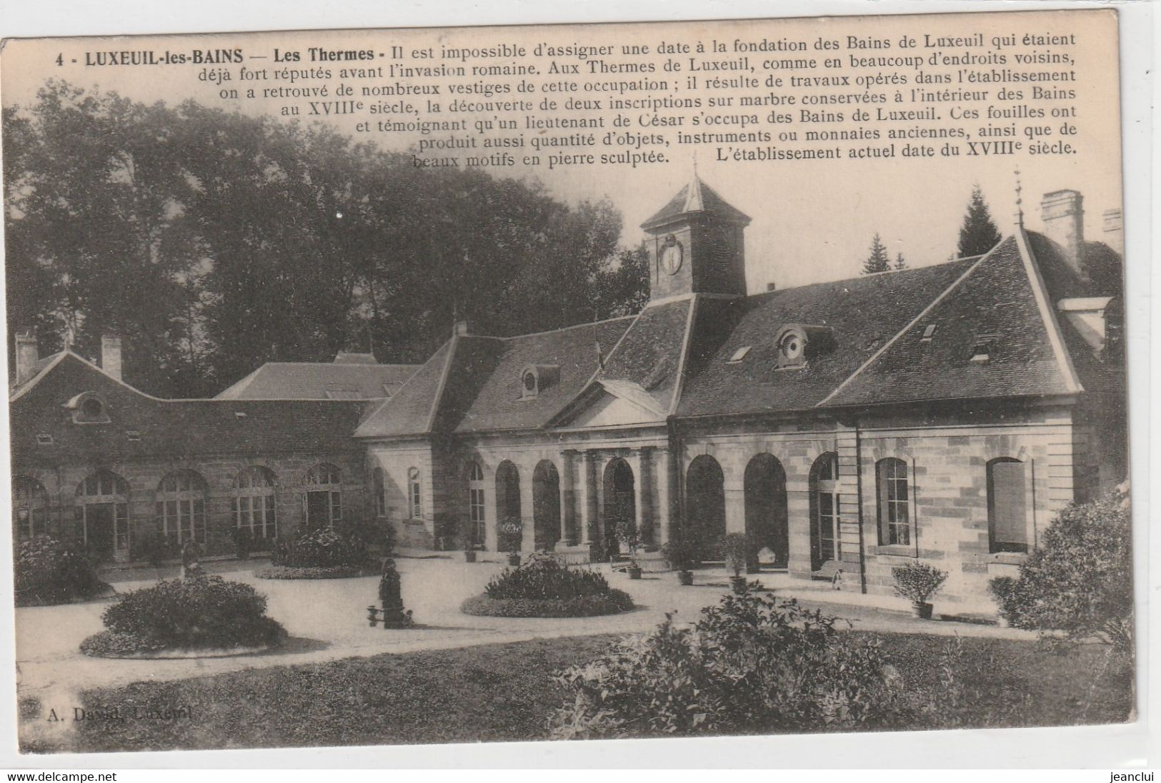 4. LUXEUIL-LES-BAINS . LES THERMES + LONG HIST.  CARTE ECRITE AU VERSO - Luxeuil Les Bains