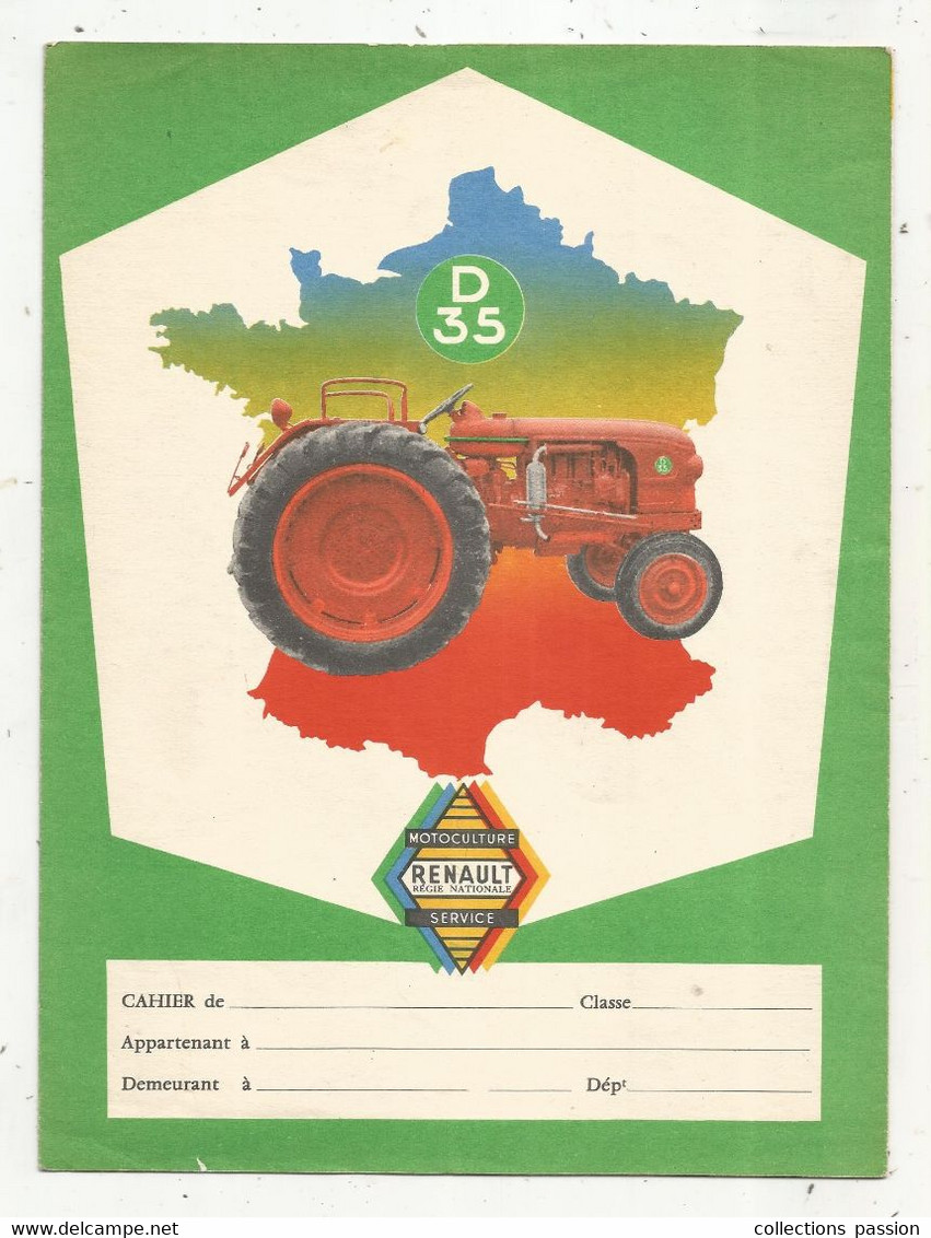 Protége-cahier , RENAULT D 35 , Vert , Motoculture ,service , 2 Scans , Frais Fr 1.95 E - Omslagen Van Boeken