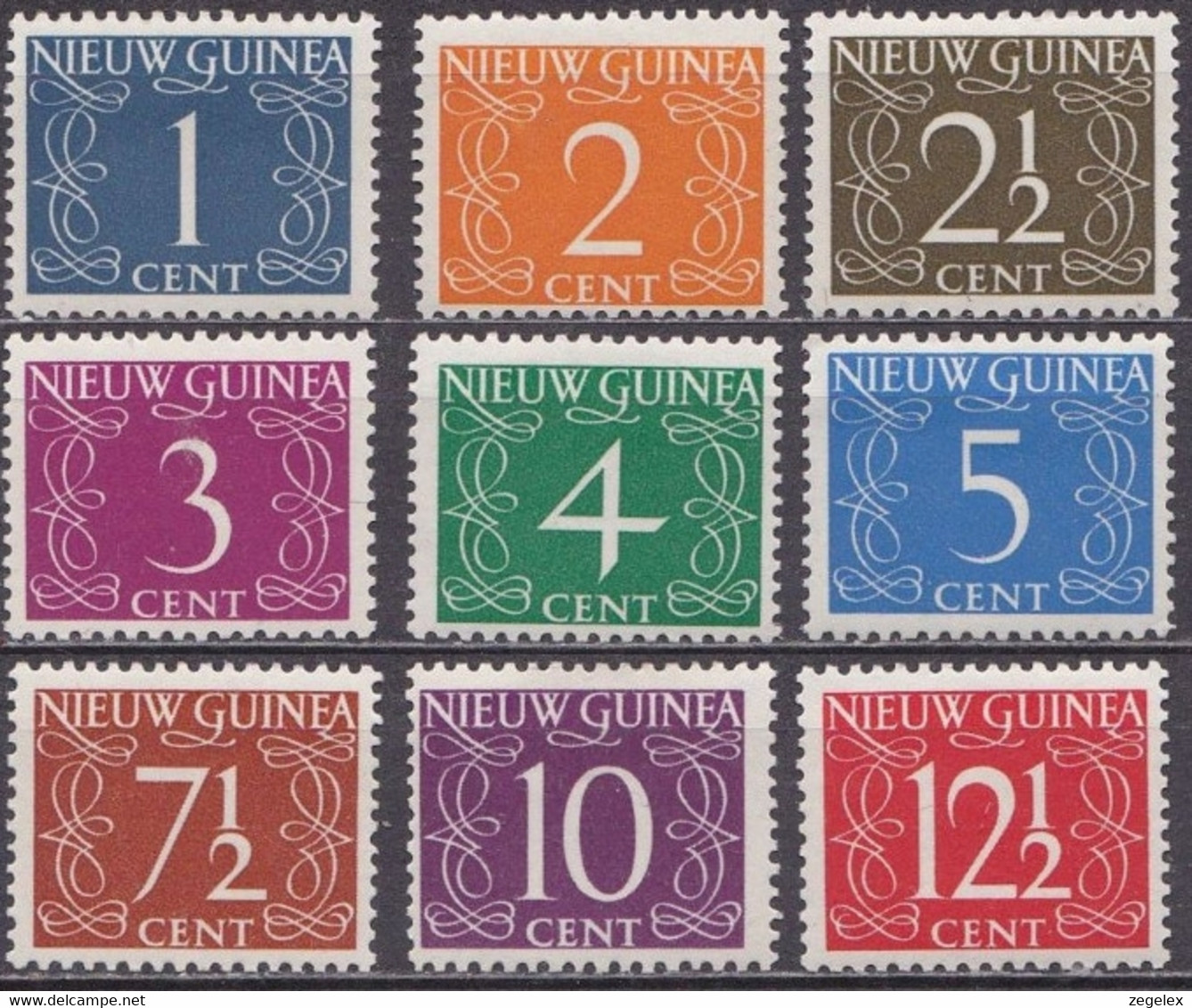 Nederlands Nieuw Guinea 1950, Cijfers NVPH 1-9 MH*/ongestempeld - Nueva Guinea Holandesa