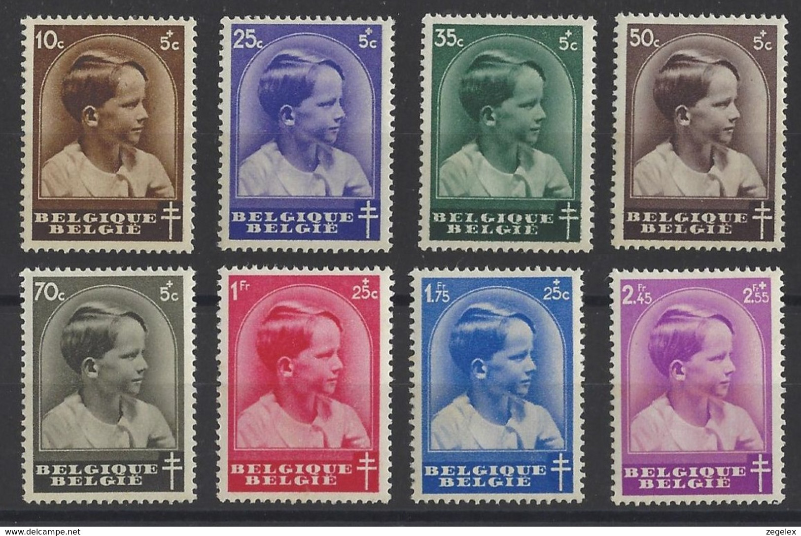 Belgie 1936 Prins Boudewijn Tuberculosebestrijding Yv. 438-445 MNH**postfris - Nuovi