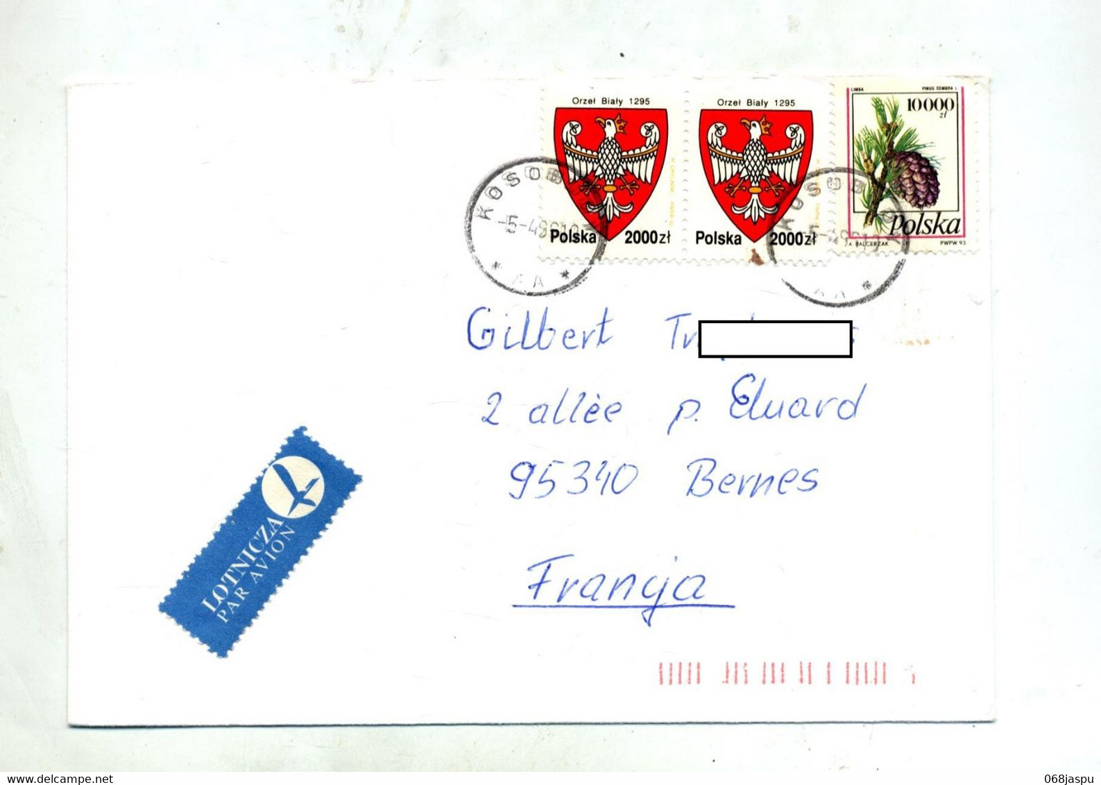 Lettre Cachet Kosob? Sur Armoirie Pin - Maschinenstempel (EMA)