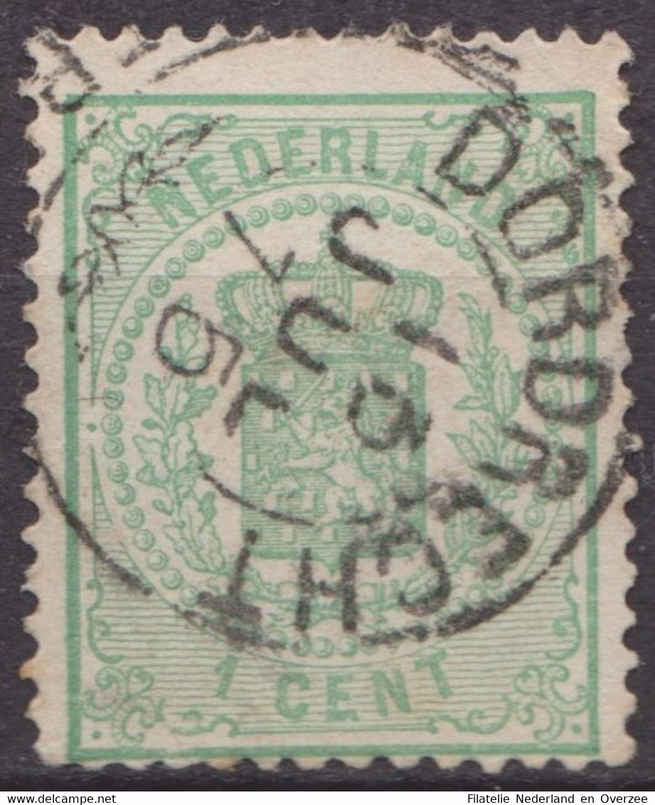 Nederland 1869 NVPH Nr 15 Gestempeld/used Rijkswapen, Francotakjestempel Dordrecht, Coat Of Arms, Blason - Used Stamps