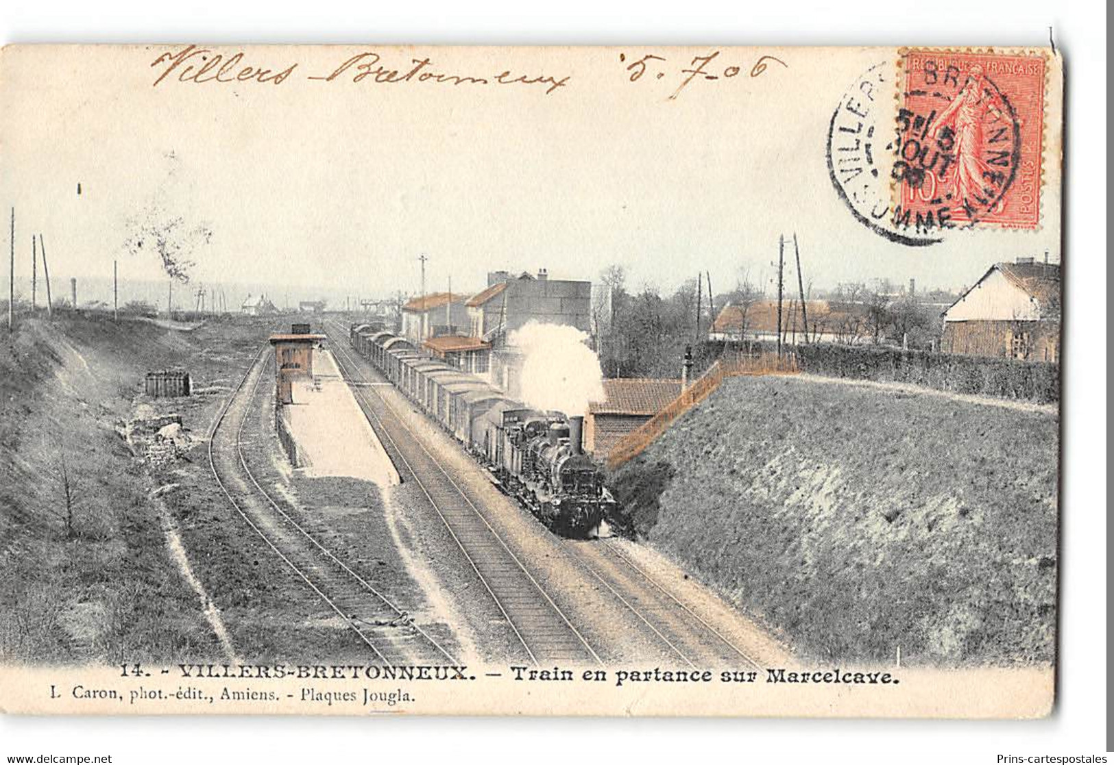 CPA 80 Villers Bretonneux La Gare Et Le Train - Villers Bretonneux