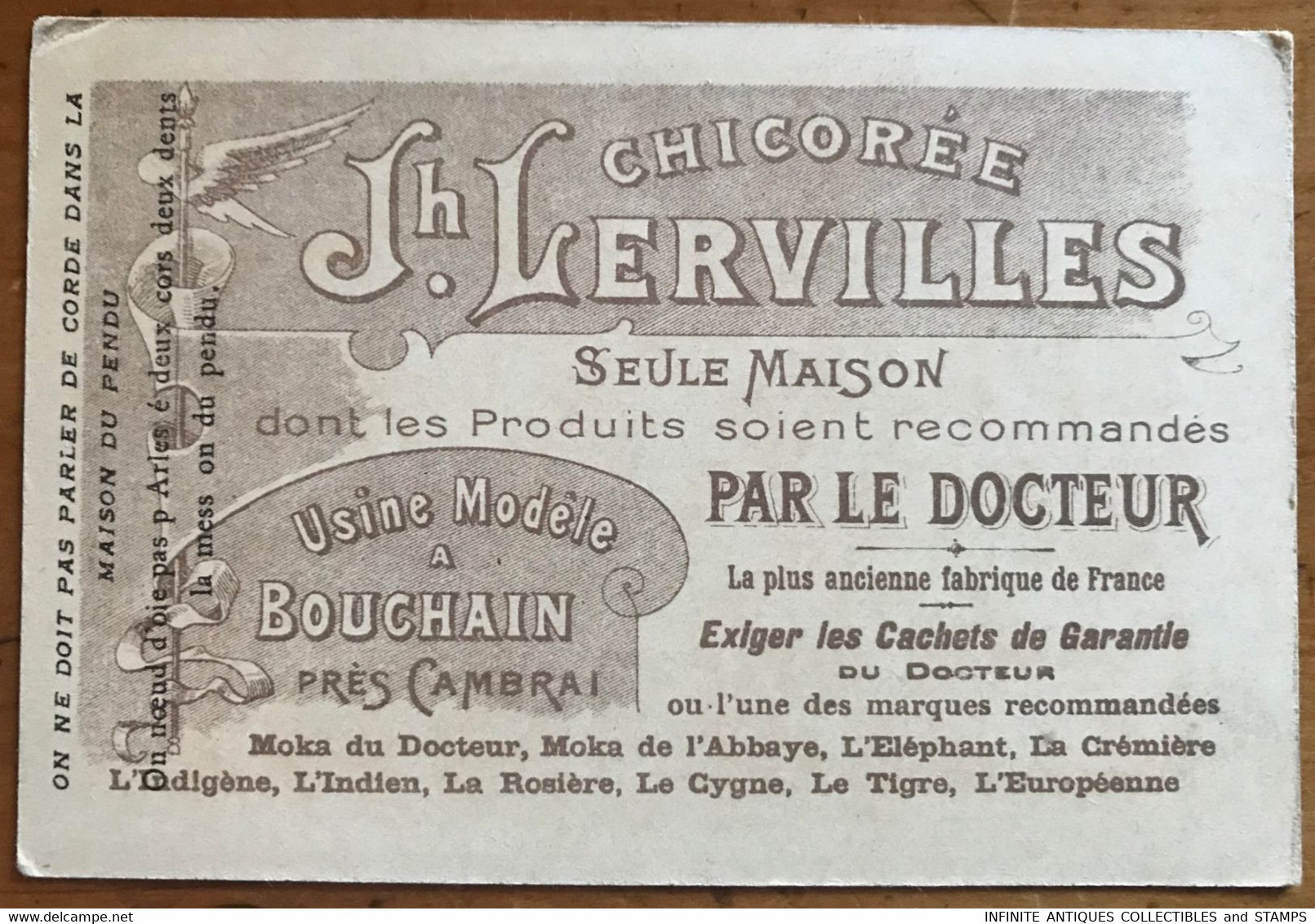 TRADING CARDS X 2=CHICOREE=Jh. LERVILLES=SEULE MAISON=BOUCHAIN PRES CAMBRAI=PAR LE DOCTEUR=FRANCE=FRENCH - Werbeartikel