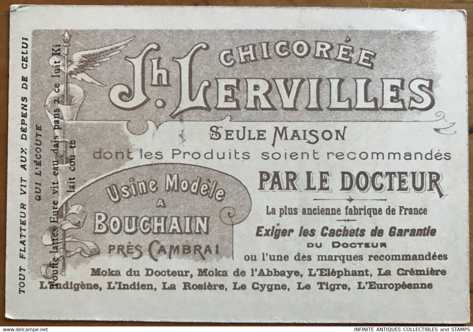 TRADING CARDS X 2=CHICOREE=Jh. LERVILLES=SEULE MAISON=BOUCHAIN PRES CAMBRAI=PAR LE DOCTEUR=FRANCE=FRENCH - Advertising Items