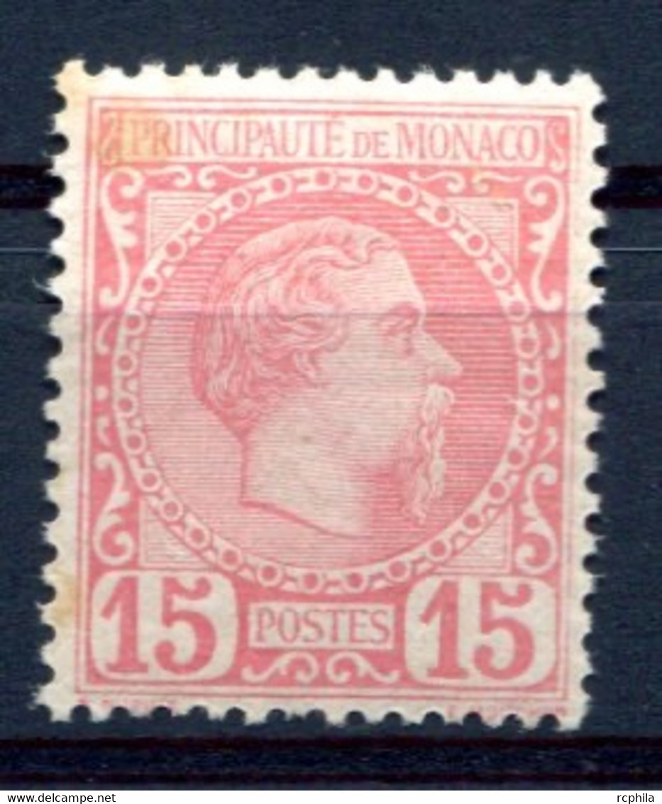 RC 23162 MONACO COTE 765€ N° 5 - 15c ROSE TYPE CHARLES III NEUF ** MNH ( VOIR DESCRIPTION ) - Unused Stamps