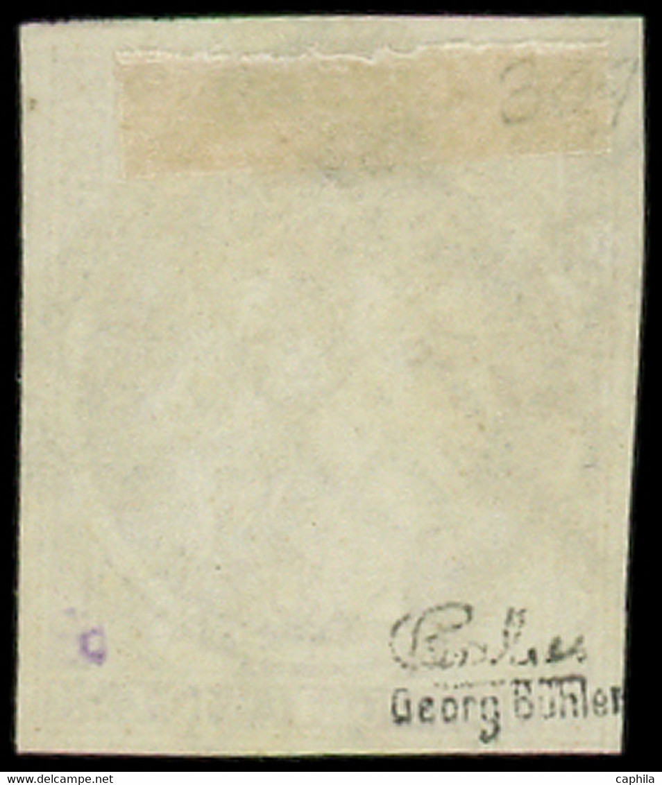O FRANCE - Poste - 1b, Obl Grille, Signé Calves: 10c. Bistre-verdâtre - 1849-1850 Ceres