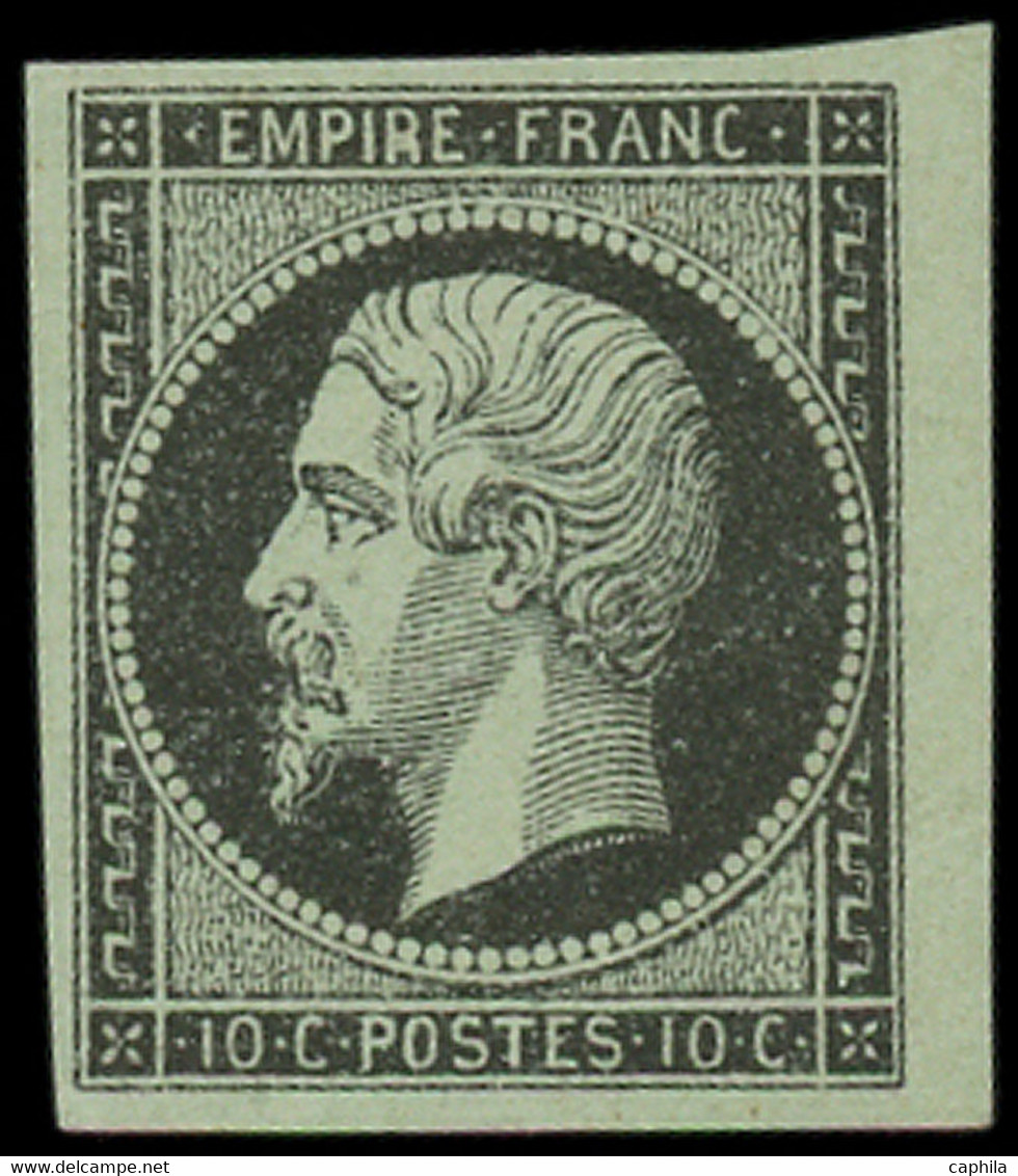 (*) FRANCE - Poste - 13A, Essai En Noir Sur Verdâtre, Type I: 10c. Empire - 1853-1860 Napoléon III