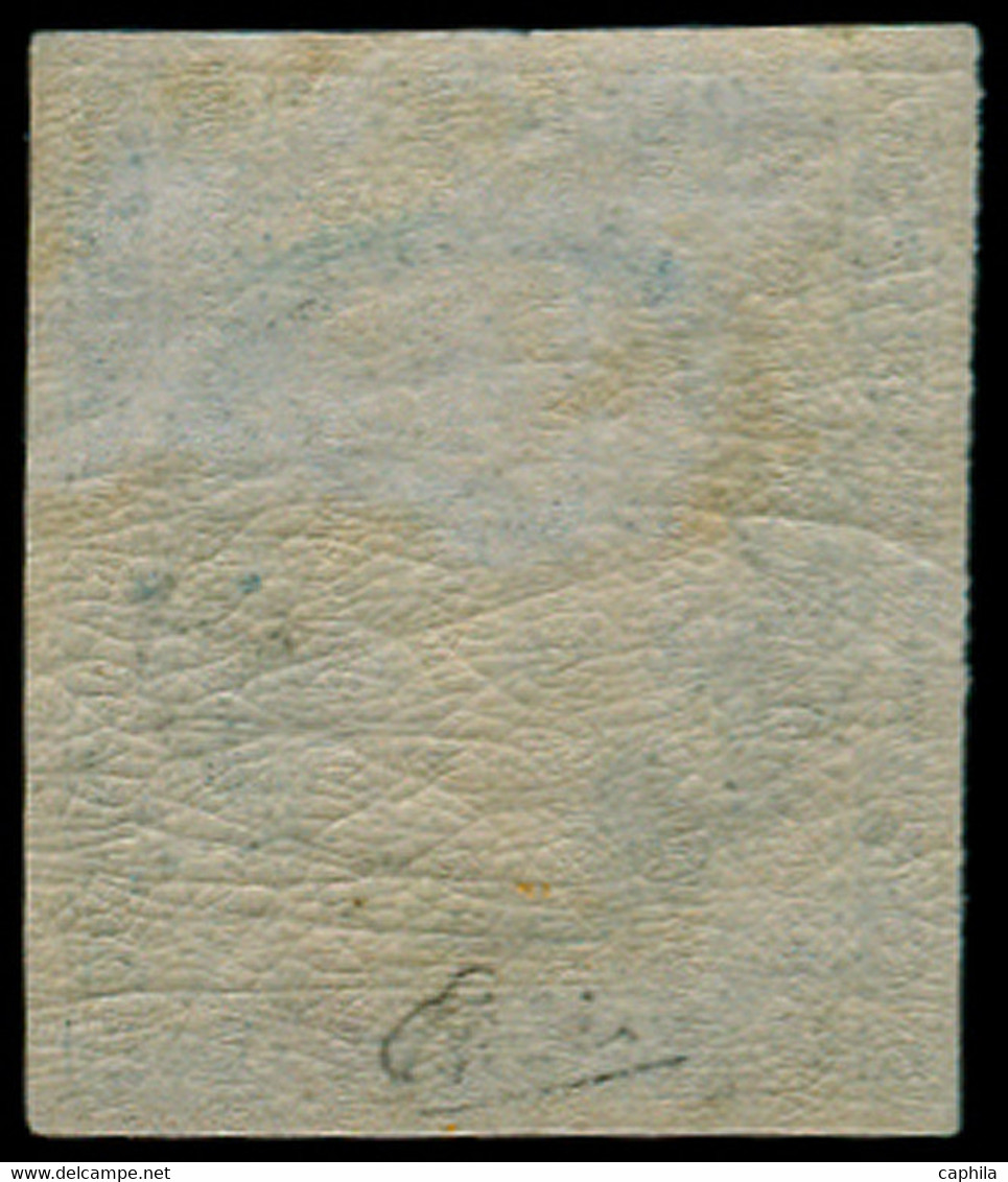 * FRANCE - Poste - 15, Bel Exemplaire, Signé + Certificat Calves: 25c. Bleu - 1853-1860 Napoléon III.