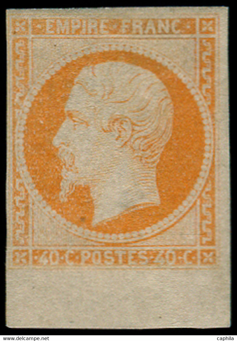 * FRANCE - Poste - 16, Bdf En Bas, Signé Brun, TB: 40c. Orange - 1853-1860 Napoléon III