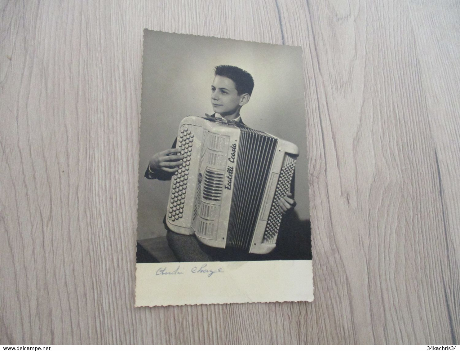 Musique Photo 13.7 X 8.6 André Chazal Jeune Accordéoniste Photo Maurin Bessèges Gad - Foto's