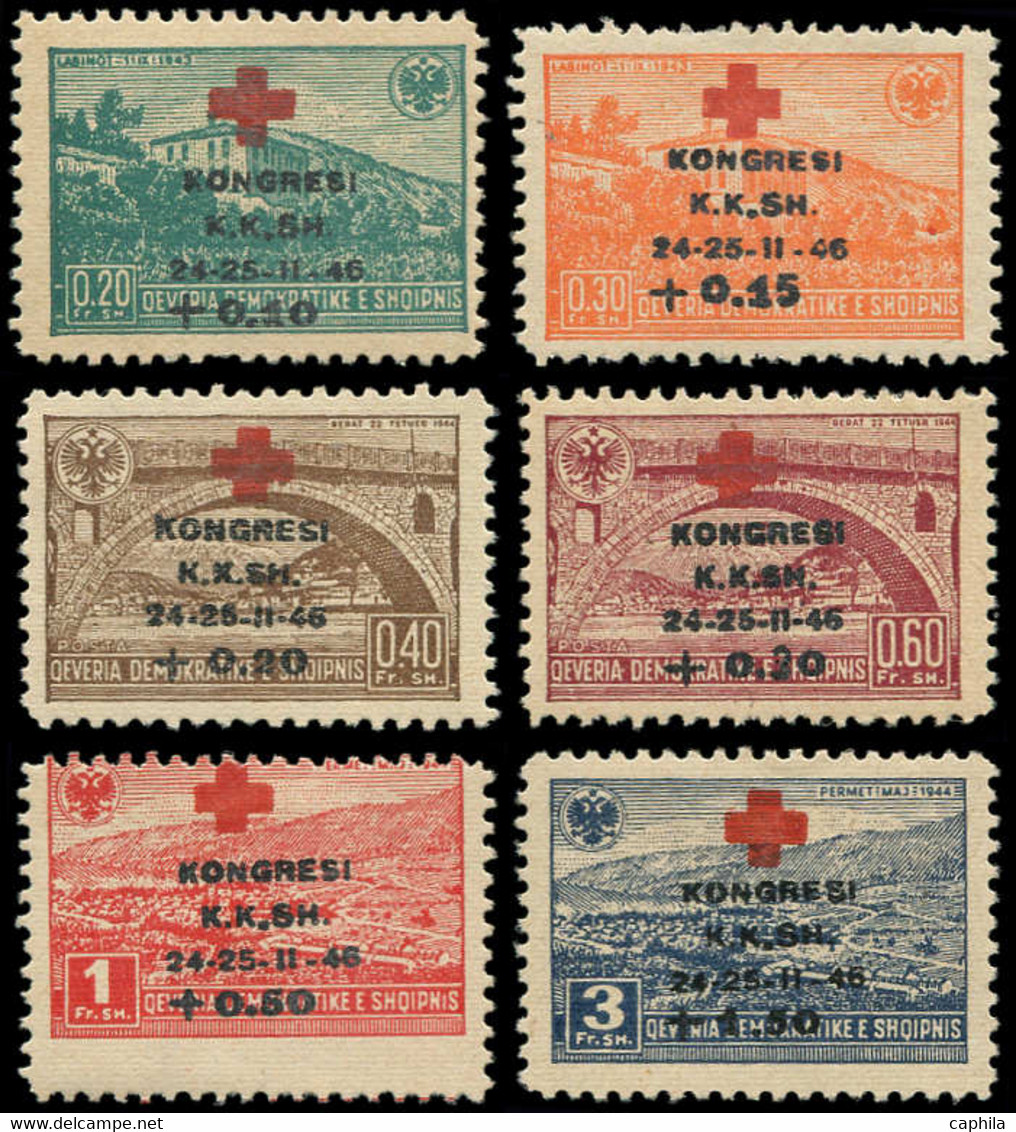 * ALBANIE - Poste - 341/46, Complet: Croix-Rouge 1946 - Albania