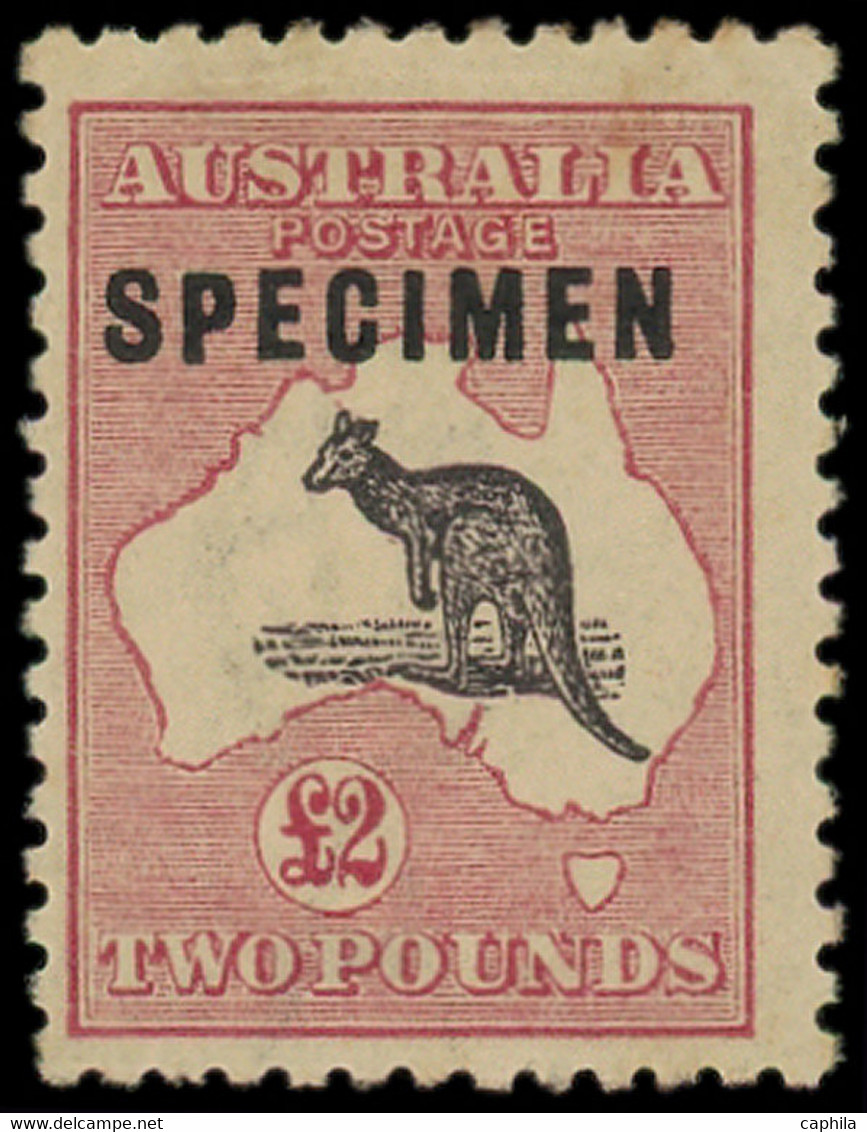 * AUSTRALIE - Poste - 46, Surchargé Spécimen: 2£ Carmin Et Violet-noir - Sonstige & Ohne Zuordnung