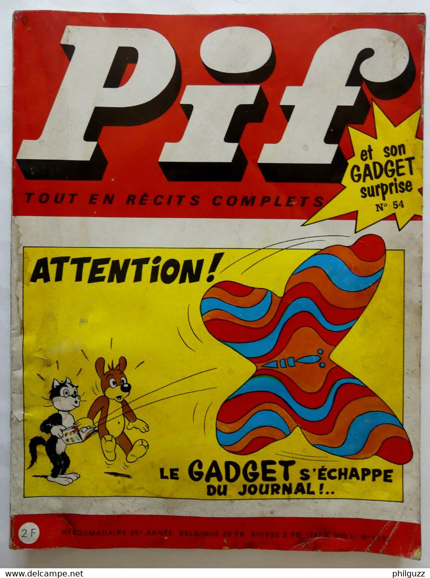 PIF GADGET N° 54 (3) Couverture Cance - Pif Gadget