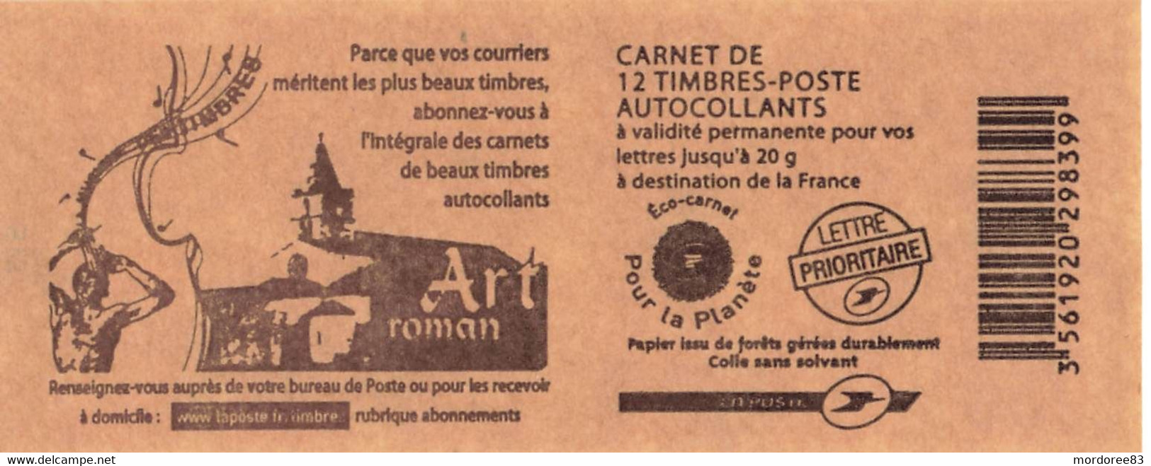 Prix D Un Carnet De 12 Timbres Non classés - CARNET 12 TIMBRES ADHESIFS MARIANNE DE BEAUJARD NEUF NON PLIE  / 4197-C18 / ABONNEMENT AUX CARNETS AUTOCOLLANTS