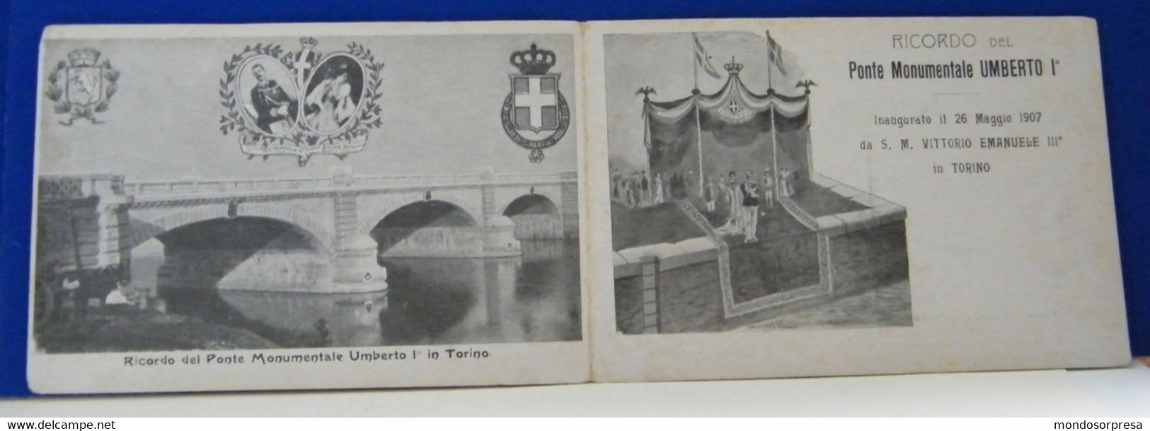 (T) TORINO - PONTE MONUMENTALE UMBERTO  I - INAUGURATO DA S.S. VITTORIO EMANUELE - VIAGGIATA 1907 - Bridges