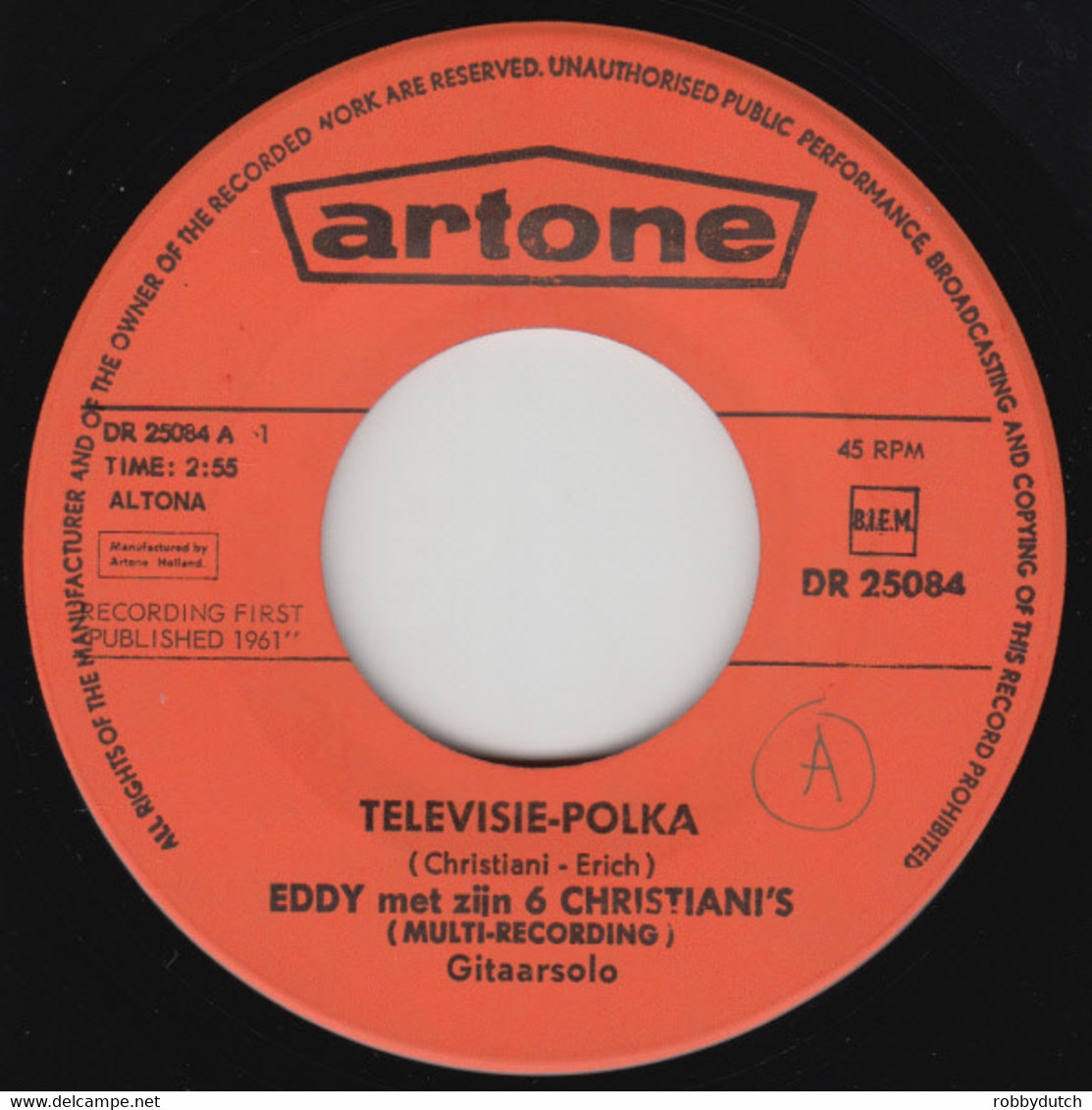 * 7" *   EDDY CHRISTIANI - TELEVISIE POLKA - Instrumental