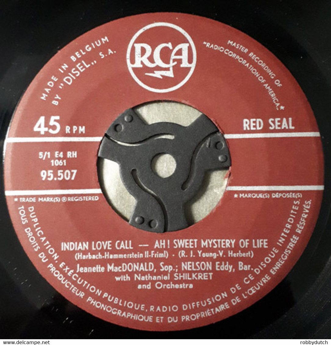 * 7" EP *  JEANETTE MAC DONALD & NELSON EDDY - SONGS FROM ROSE-MARIE  (Belgium 1954) - Musicals