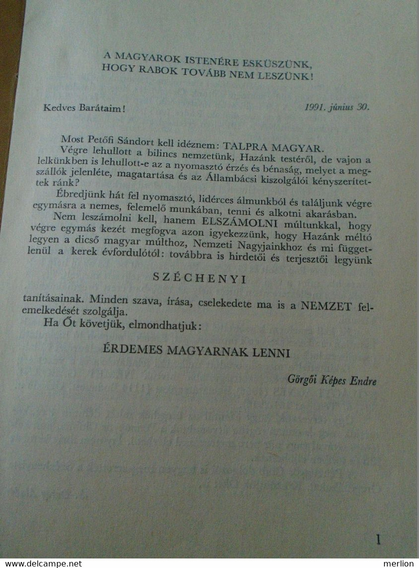 AD00007.14 Hungary Széchenyi  - A Széchenyista Öregdiákok Folyóirata IV. évf. 3. Sz.  Budapest 1991 - Altri & Non Classificati