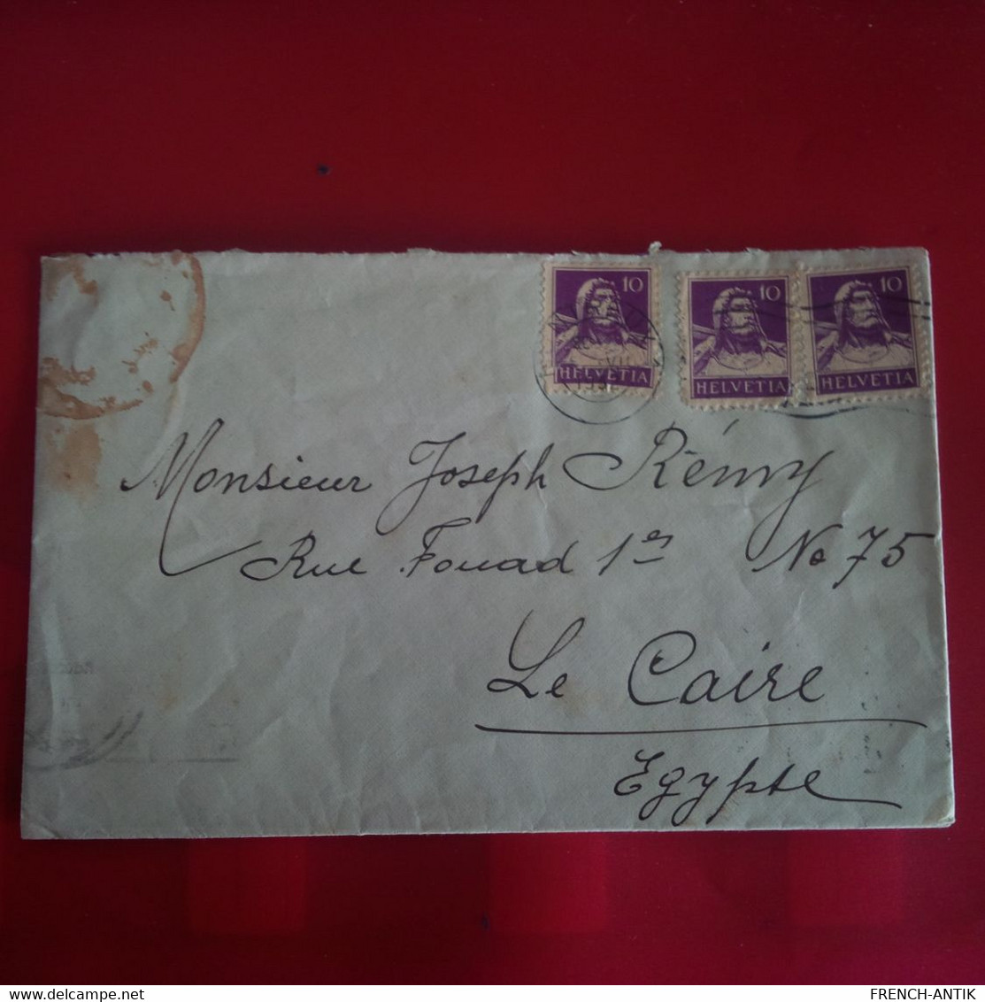 LETTRE SUISSE MONTREUX POUR LE CAIRE - Storia Postale