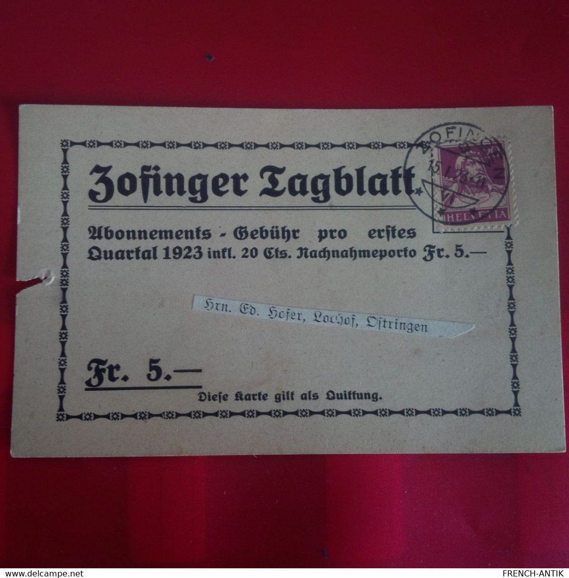 LETTRE SUISSE OFTRINGEN - Storia Postale