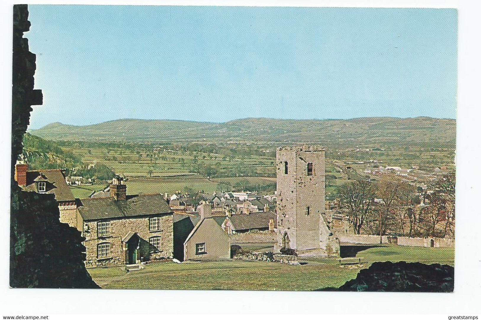 Wales Postcard Unused Denbighshire Denbigh From The Castle Plastichrome - Denbighshire