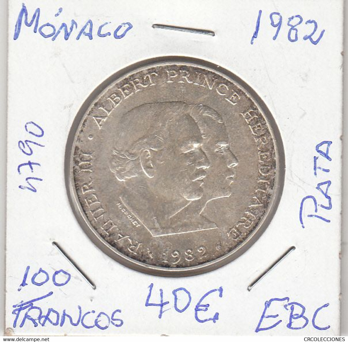 E4790 MONEDA MONACO 100 FRANCOS 1982 PLATA EBC 40 - Otros & Sin Clasificación