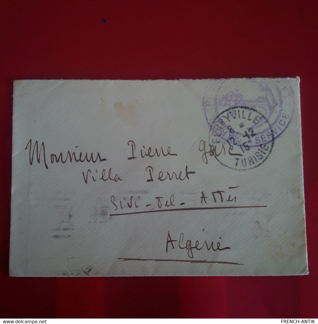 LETTRE FERRYVILLE POUR ALGERIE SIDI BEL ABBES CACHET SERVICE MARINE - Covers & Documents