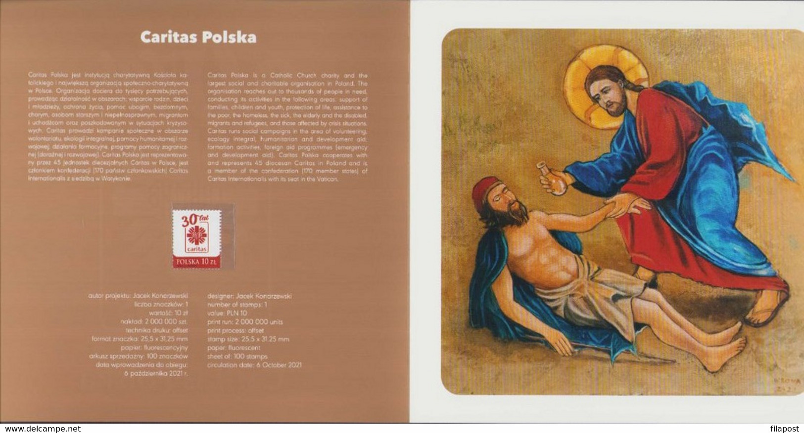 Poland 2021 Booklet / Caritas Polska, Organisation, Charity Institution, Church, Catholic Relief / With Stamp MNH** New! - Booklets